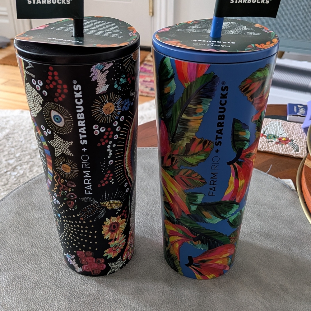 Starbucks Farm Rio Black and Blue Tumblers
